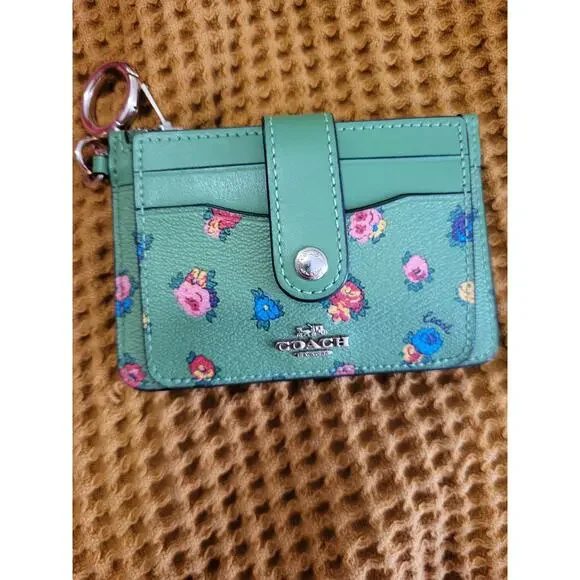 RARE Coach Mini Vintage Rose Print Klare Crossbody Wallet Cardholder SET GUC - Picture 7 of 10